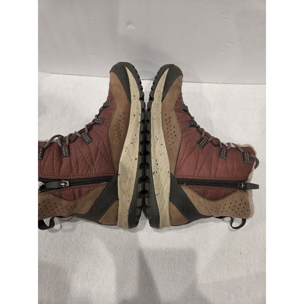 Merrell Antora Waterproof Sneaker Boot Maroon Brown Womens Size 9 Fleece - Picture 4 of 7